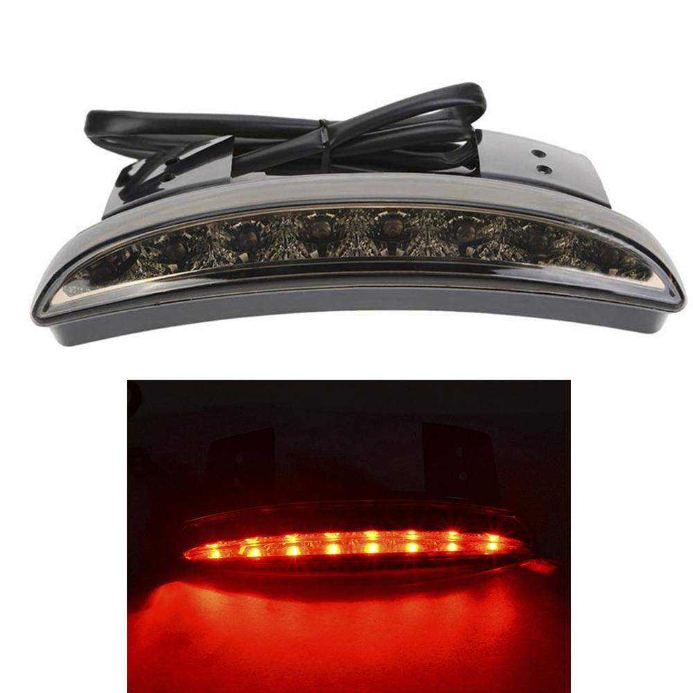 Motorcycle Chopped Fender Edge Tail Light Smoke Lens LED Red Stop Brake Rear Tail Light for Harley Sportster XL 883N