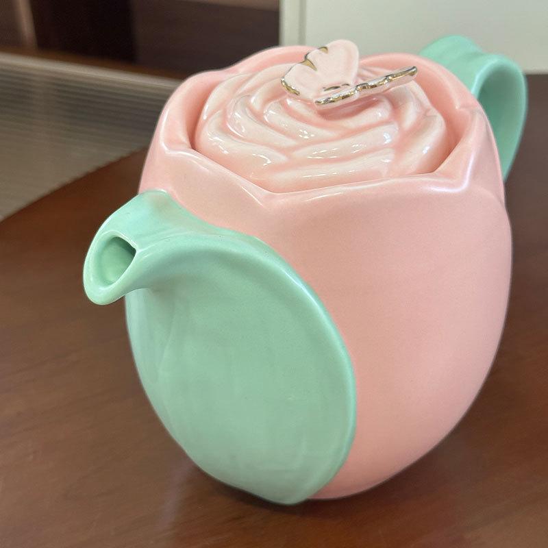 Wind High Value Ceramic Tulip Flower Pot Afternoon Tea Tea Set Cup Saucer Set Internet Celebrity Water Set