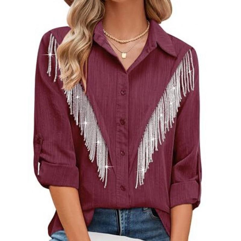 Summer Women s Feather Print Long Sleeve Shirt Medium