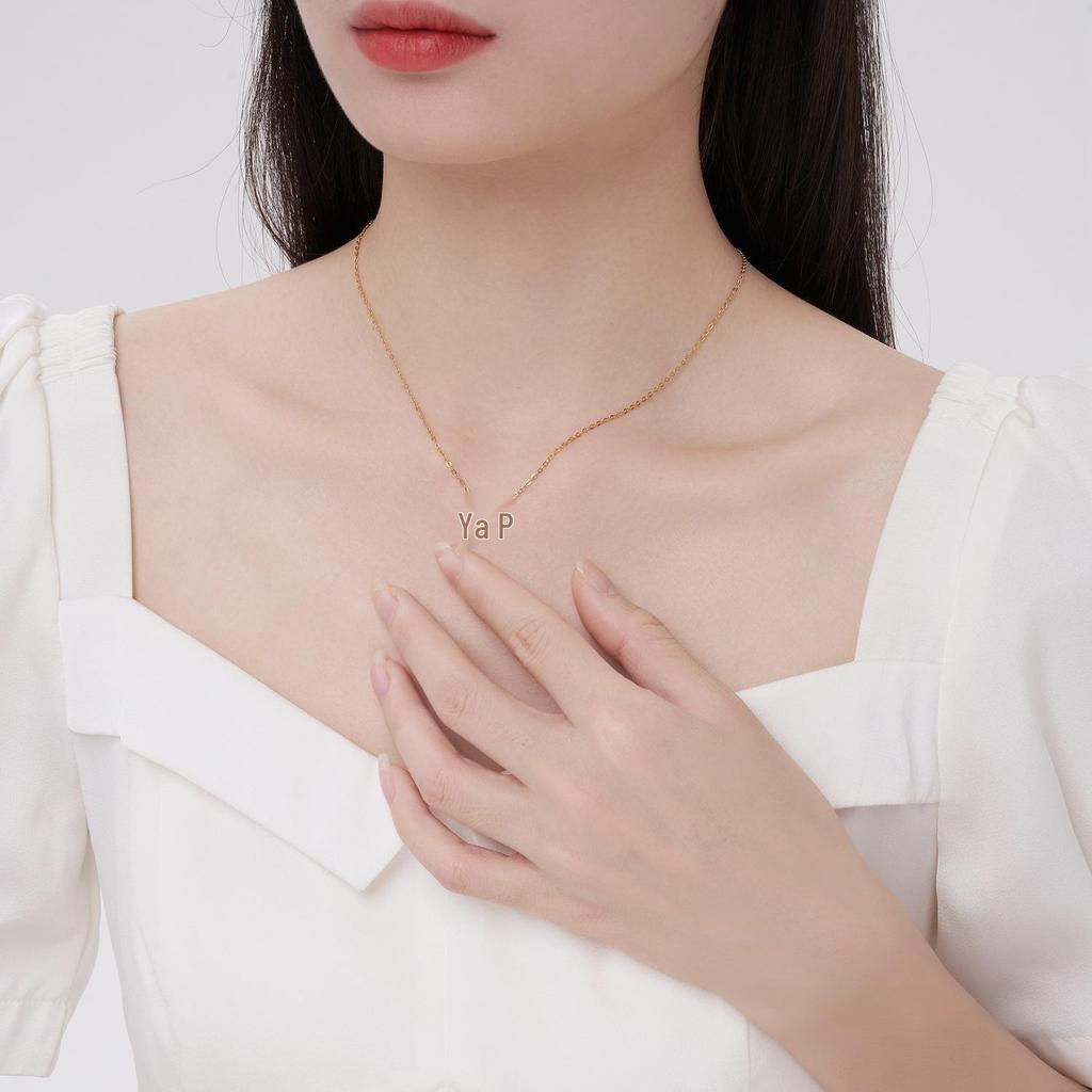 Wenjian Irregular Bow Pendant Necklace - Minimalist Non-fading Clavicle Chain for Women