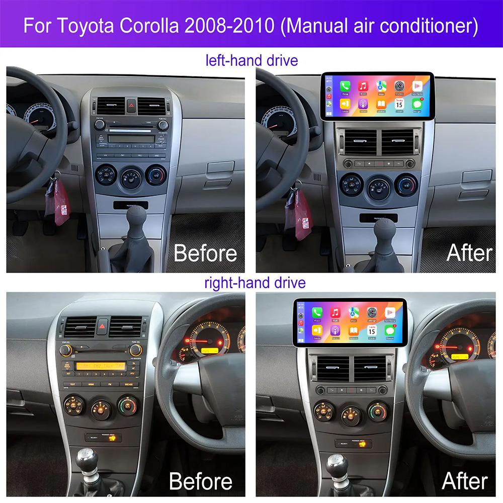 Android QLED Screen 12.3INCH DSP RDS For Toyota Corolla 2008-2010 Car Radio Multimedia Video Player GPS Carplay Stereo 4G 5G WIFI