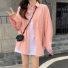 Spring and Autumn Style in Pink Loose Long Sleeves Small Coat Shirt