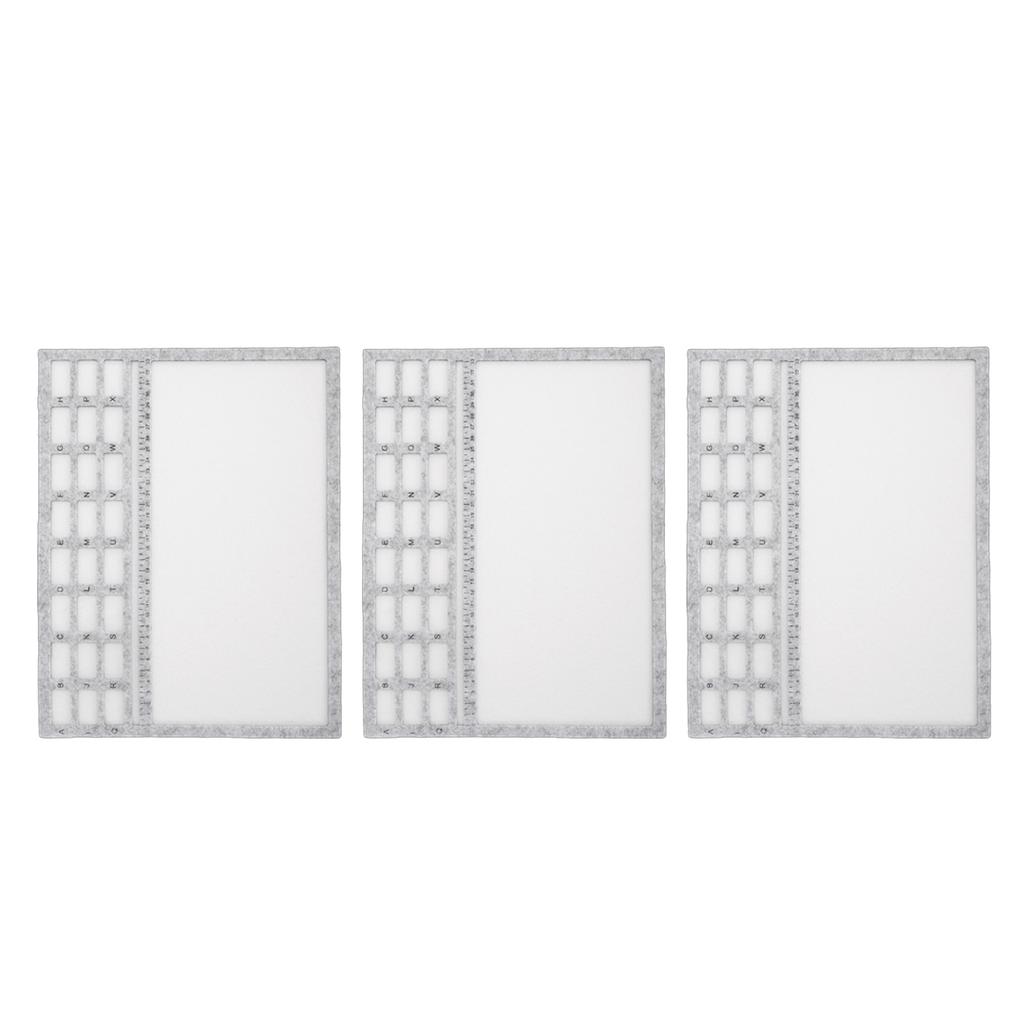 3PCS Rectangle Bead Mat Felt Beading Tray with Centimeter Alphabetic Scale for   Art Crafts Jewelry Making Bead Supplies