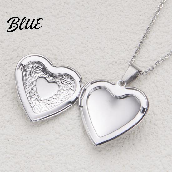 Photo Storage Necklace Heart Locket Pendant Frame Promise Love Keepsake