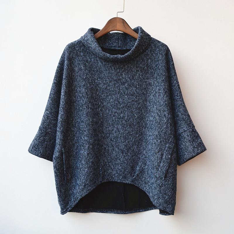 Sweater for Women Autumn Winter Thickened Warm Knitted Stretchy Long Sleeve High-neck Tops