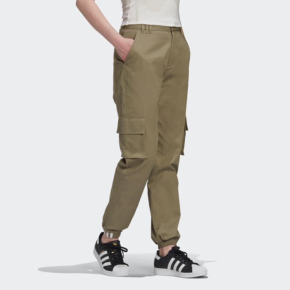 Adidas Originals Woven Double Logo Cargo Jogger Pants Women Bottoms Dark-Khaki GD3063