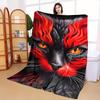 Festival Fluffy Cat Pattern Flannel Printed Blanket Suitable for All Seasons Suitable for Living Room Office Sofa and Travel