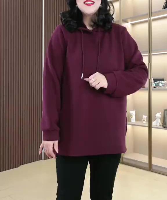 

Женский велюровый худи с капюшоном и разрезами большого размера – повседневная одежда на осень/зиму 3XL 160-180 jin