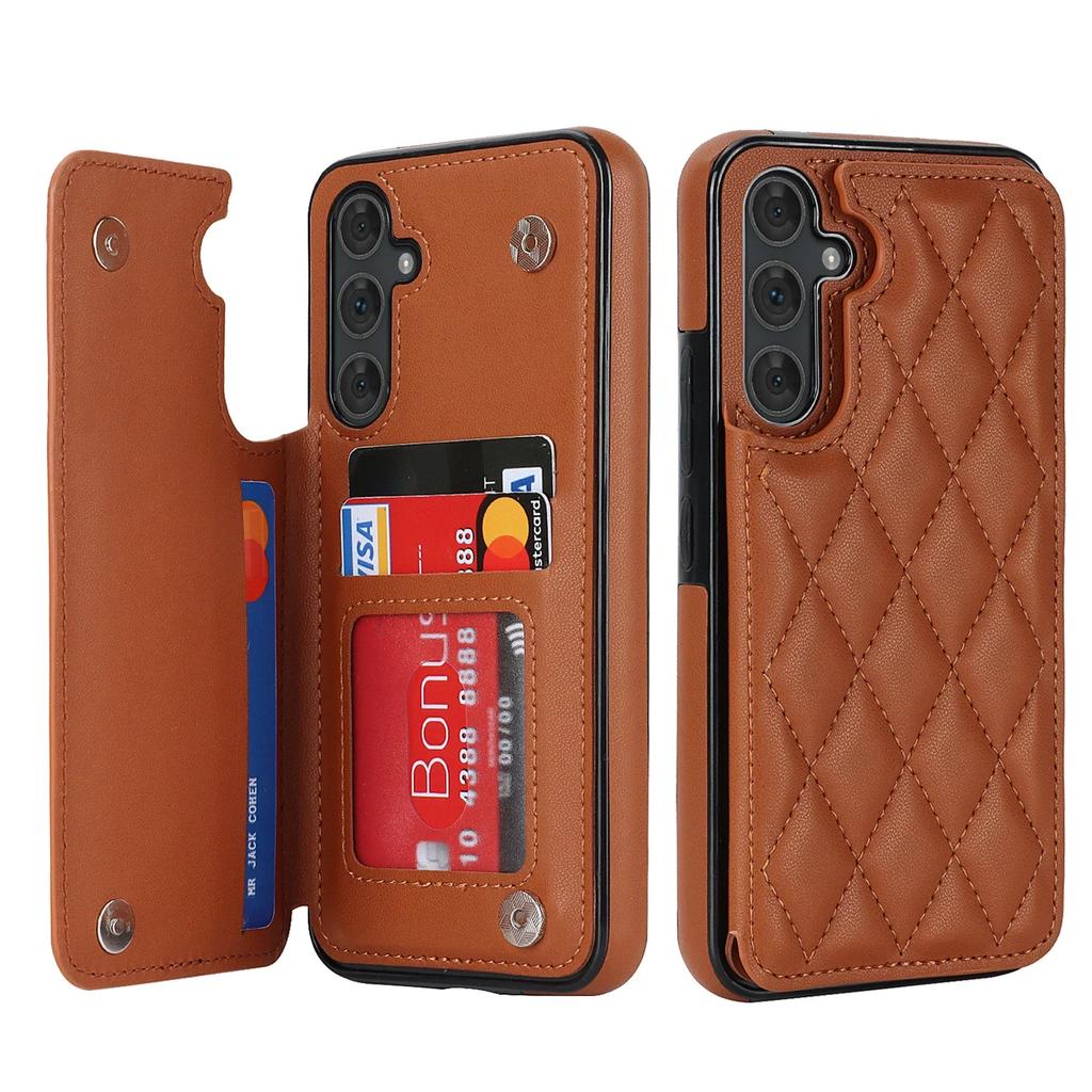 Cards Solt Magnetic Leather Wallet Case For Samsung A54 A14 A55 A52 A15 A35 S23 S24 Ultra S22 Plus S21 FE S20 Note20 Bag Cover