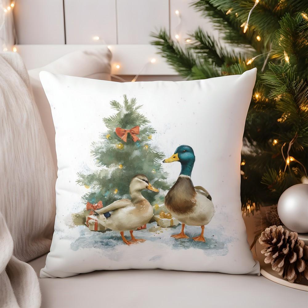 Home Decor Charming Snowy Village Digital Print Pillow Pattern Cushion Cover Suitable for Sofa Bedroom Car Pillow Cover