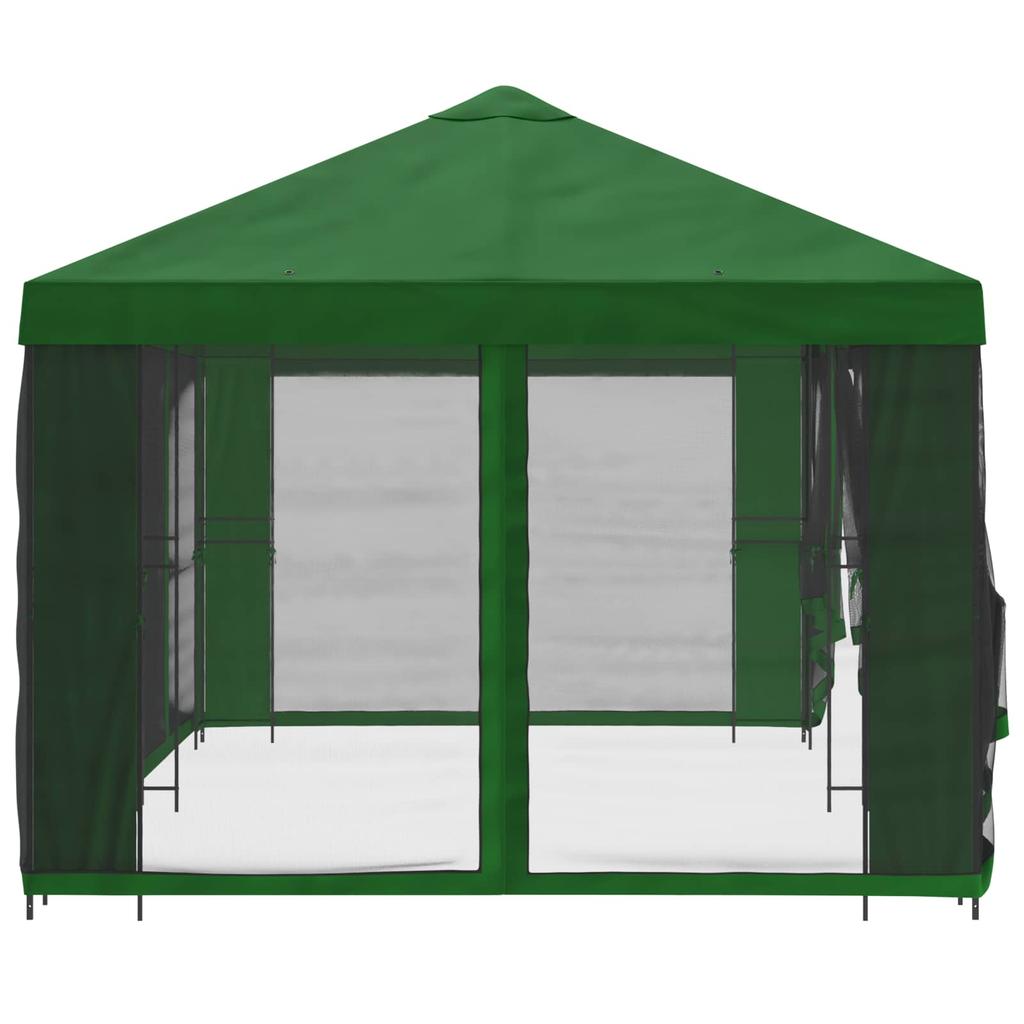 Pavilion with Side Walls 6 X 3 M Green Polyester and Steel 190