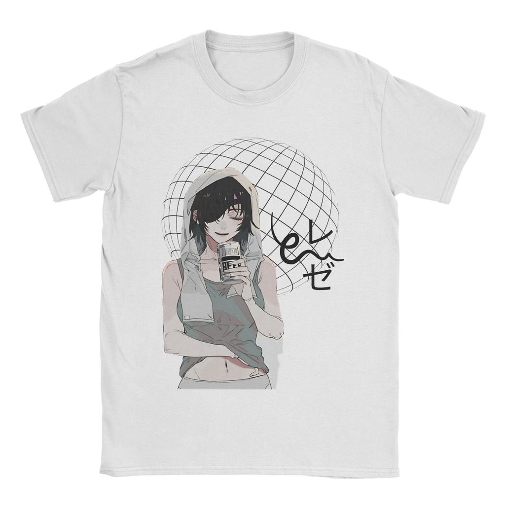 Reze Anime Chainsaws Japan Manga Man Outfit Men Women T Shirts 100% Cotton Tee Graphic Print  T-shirt Clothes