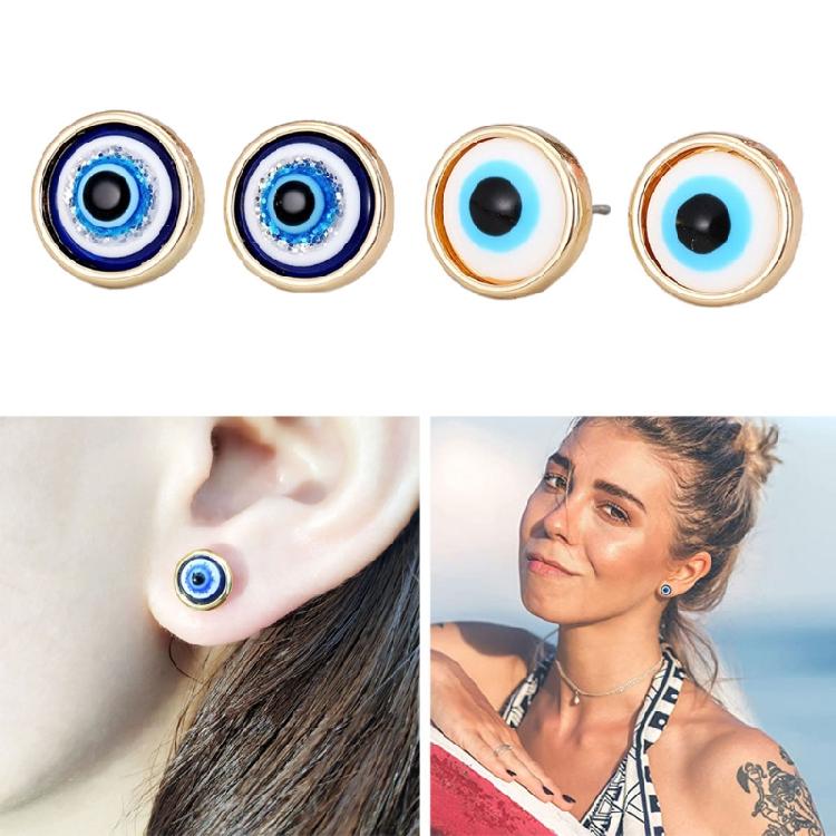 European American Turkey Devil's Eye Stud Earrings Retro Oil Drop Eye Earrings