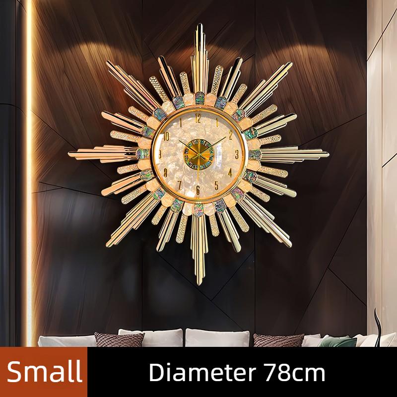 Luxury Large Wall Clock Shell Alloy Living Room Decoration Clock Modern Silent Wall Clocks Art Elegant Room Ornaments Watch
