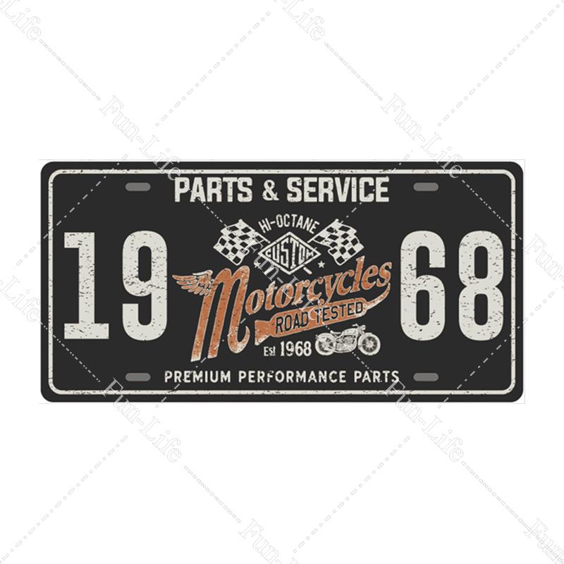 Motorcycle Vintage Metal Poster Retro Route 66 Motor Tin Signs Board / Pub / Bar / Cafe / Garage Decor 15x30cm