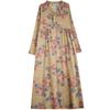 Season's New Vintage Print Loose Hem Long Dress