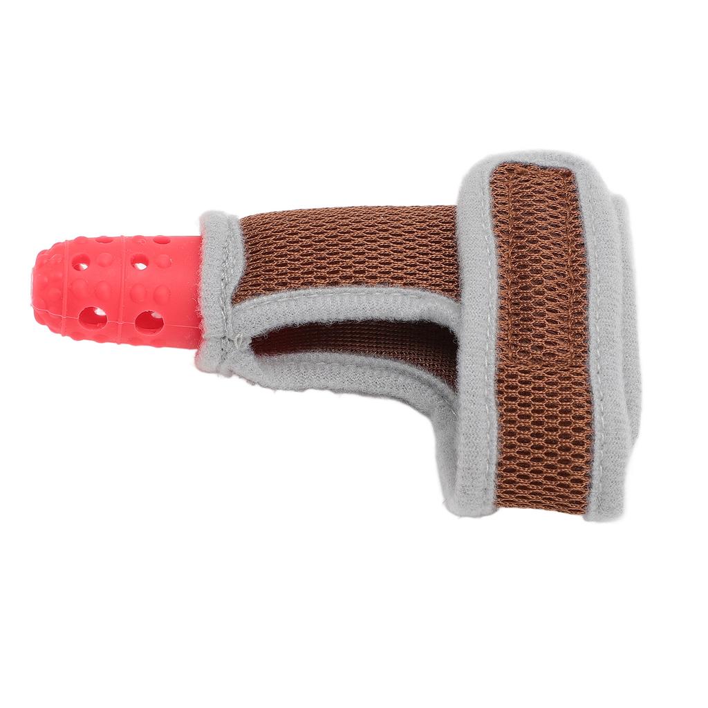 Infant Silicone Thumb Guard Finger Protection Stop Sucking Baby Thumb with Breathable Wrist Band for Baby Over 3 Months