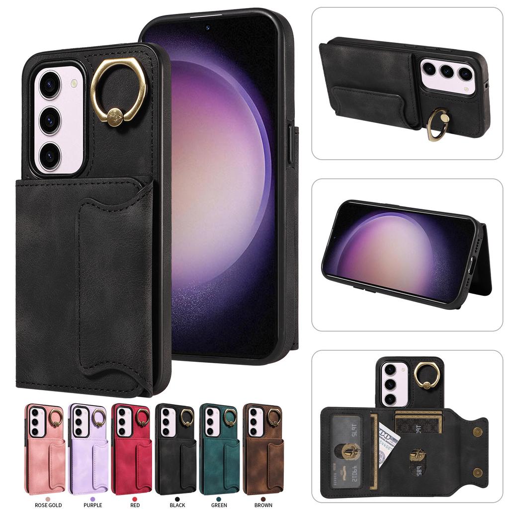 For Samsung Galaxy S23 Series.for Samsung Galaxy S23, S23+, S23 Ultra, S23 FE Ring Bracket Card Holder Slots Cover Phone Case