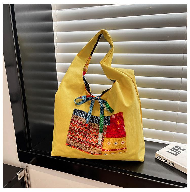 New Retro Patchwork Bag, Shoulder Bag, Large-capacity Tote Bag, Vest Bag.