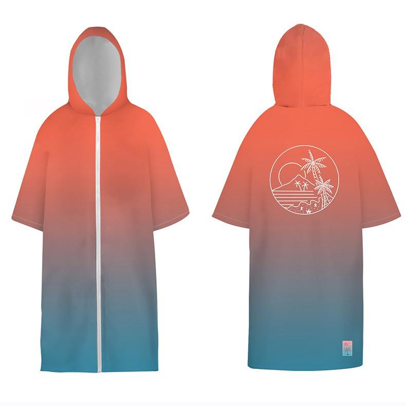Quick-Dry Surf & Dive Change Robe: Zippered, Absorbent Beach Towel Poncho