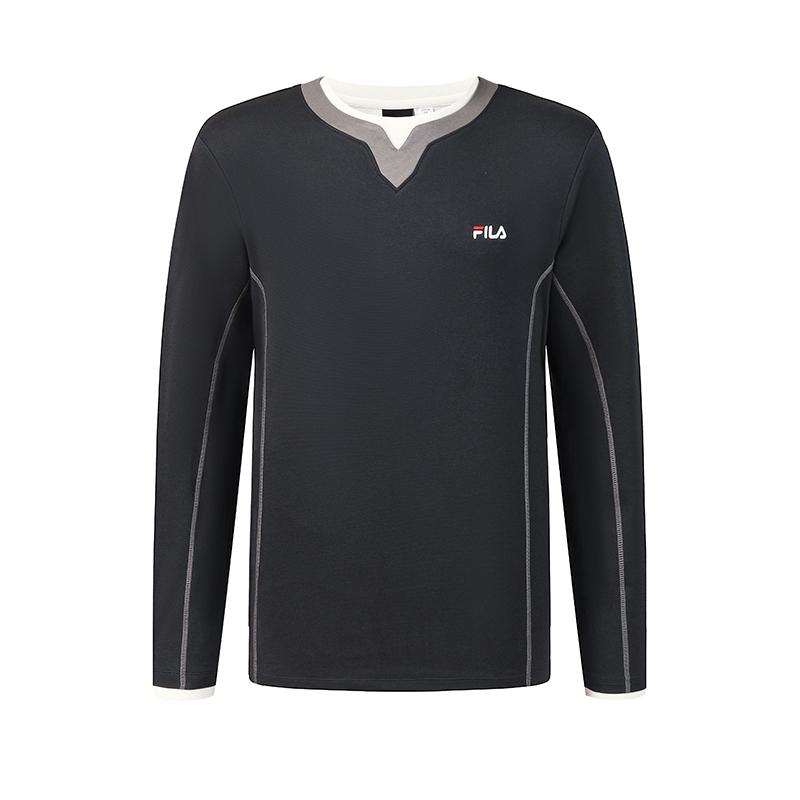 

FILA Tennis Minimalist Classic Sports Tennis Casual Loose Comfortable Long Sleeve T-Shirt Men tops A11M613228F-NV M