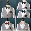Polyester Neck Collar Adjustable Ribbon Bowtie Fashion Bow Tie Brooches Set  Business