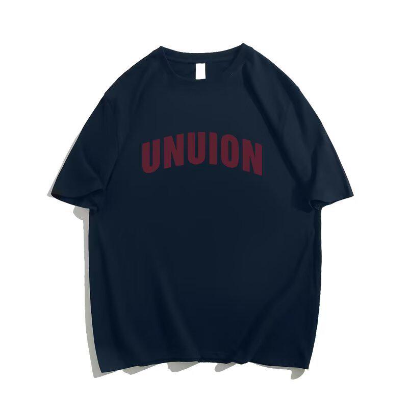 

Women s Retro Short Sleeve Round Neck T-Shirt - Casual Summer Loose Fit L темно-синий