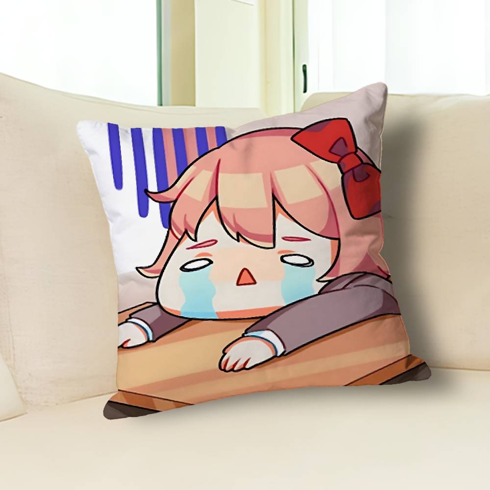 Cute S-Sayoris DDLC Pillow Cases for Bedroom Living Room Sofa Home Decor Polyester Cushion Cover with Zipper