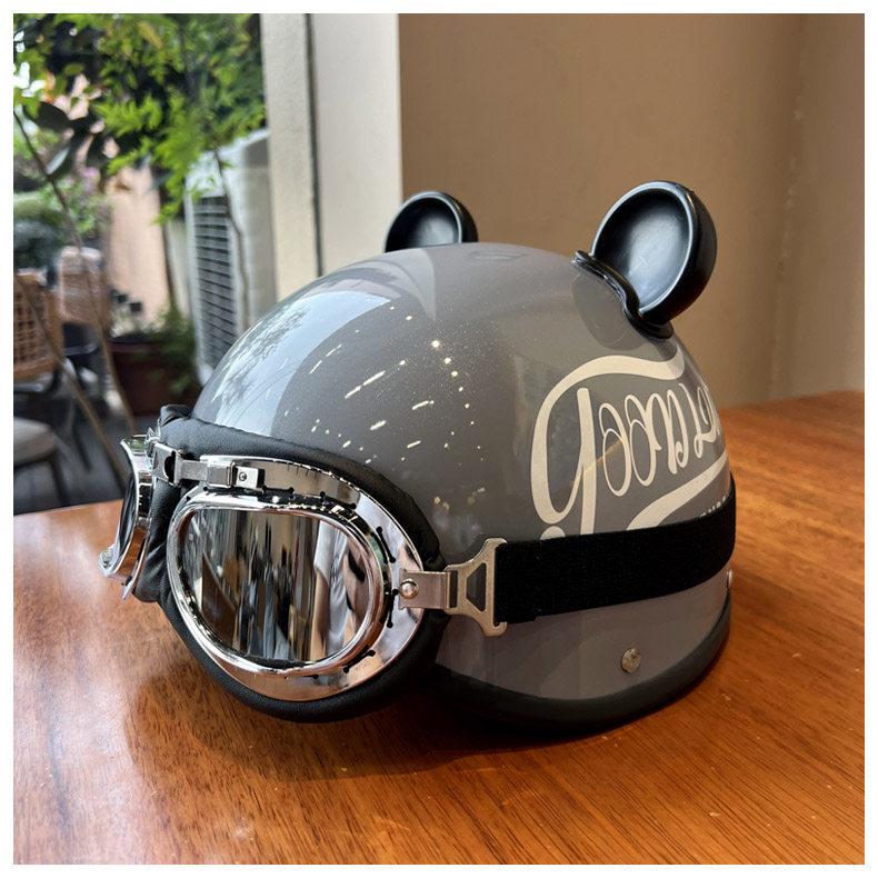 Retro 3C Certified Half Motorcycle Helmet for Men & Women - Summer Sun Protection Skull Cap