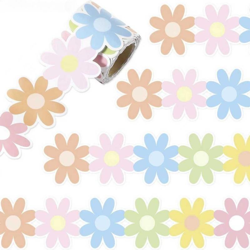 32.8-Foot colored flower self-adhesive sticker