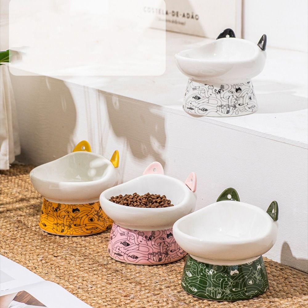 Grote Capaciteit Hoge Voet Bak voor Huisdieren Antislip Voerbak voor Huisdieren Keramische Kattenbak Nekbescherming