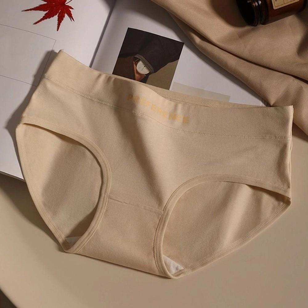 4Pcs Elastic Female Cotton Briefs Cotton Crotch Letter Underpants Women Cotton Panties Set  Lady