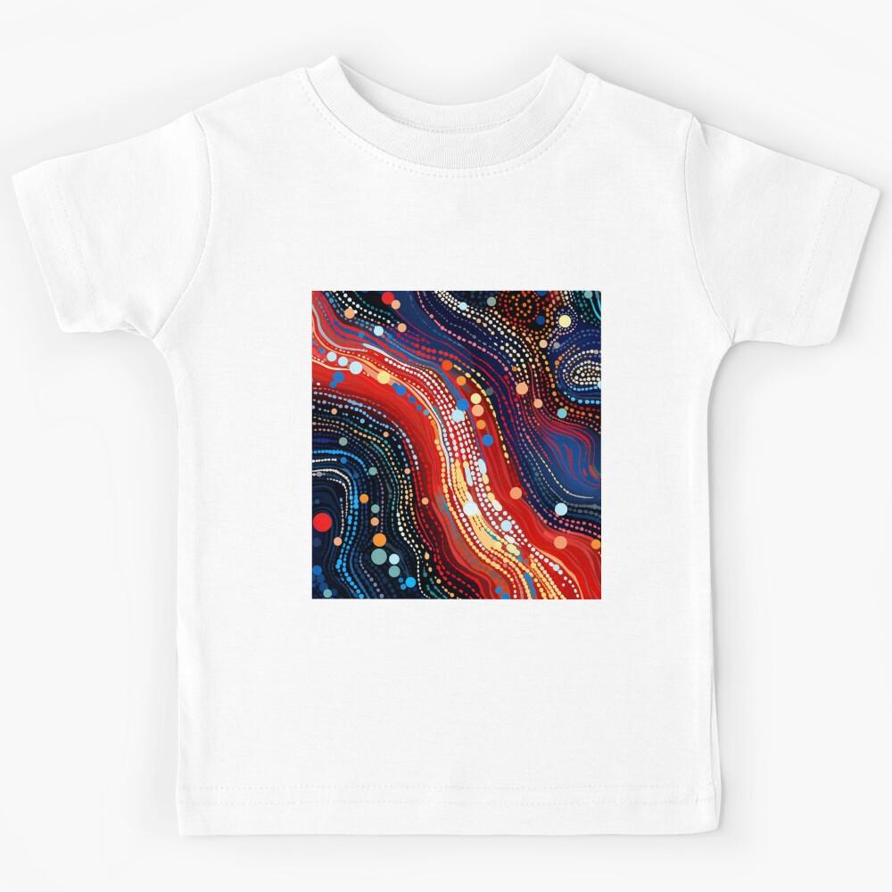 Aboriginal Inspired Dot Art - With Lava Red-Hot Main Stream Kids T-Shirt 160