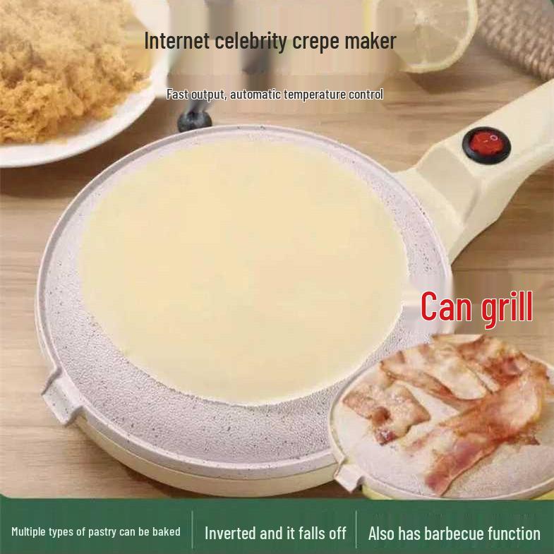 Multifunktionaler Crêpe- und Frühlingsrollen-Maker mit Grill - Elektrische Pfannkuchenplatte