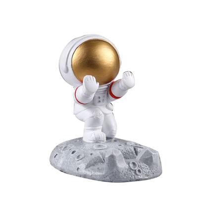 Cute Cartoon Cell Phone Stand Synthetic Resin Desktop Astronaut Ornament for Home Office Car Decor