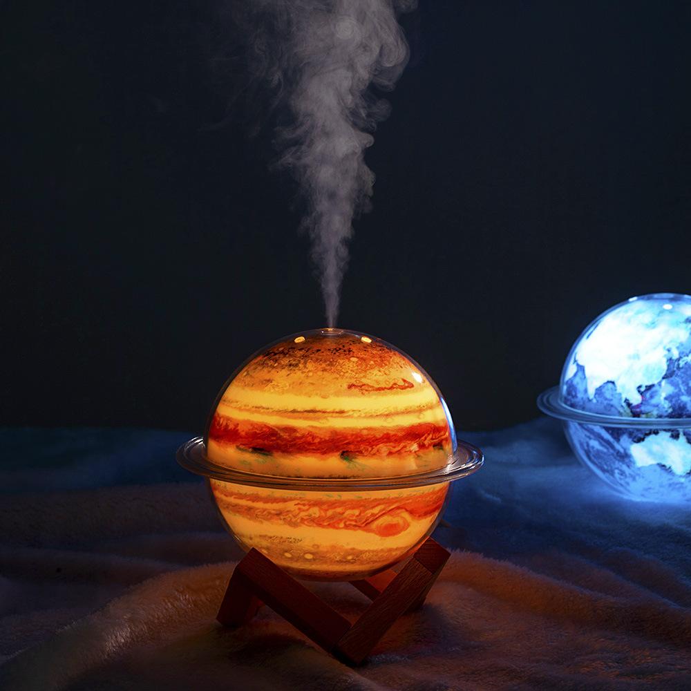 Zvlhčovač Planet Dvourychlostní sprej s automatickým vypínáním LED barevné noční světlo pro domácnost jemný mlhový zvlhčovač USB