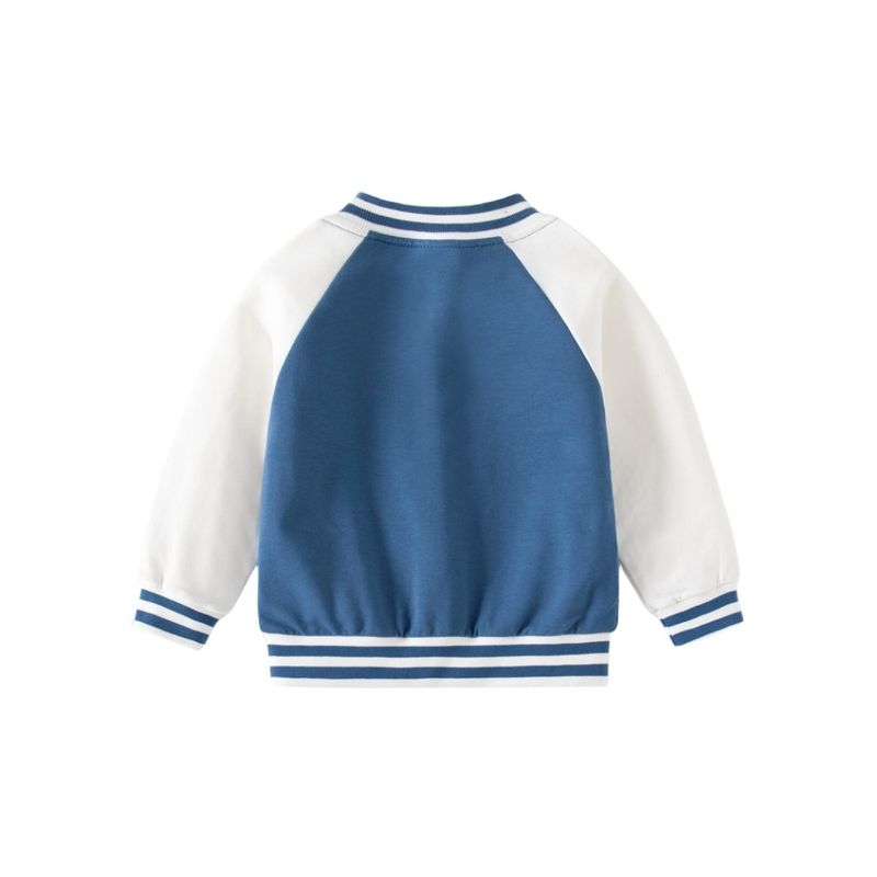 Children's Clothing Spring and Autumn Long-Sleeved Color-Blocked Baseball Jacket Boys' Bear Shirt Thin Coat Baby Boy Cardigan Top