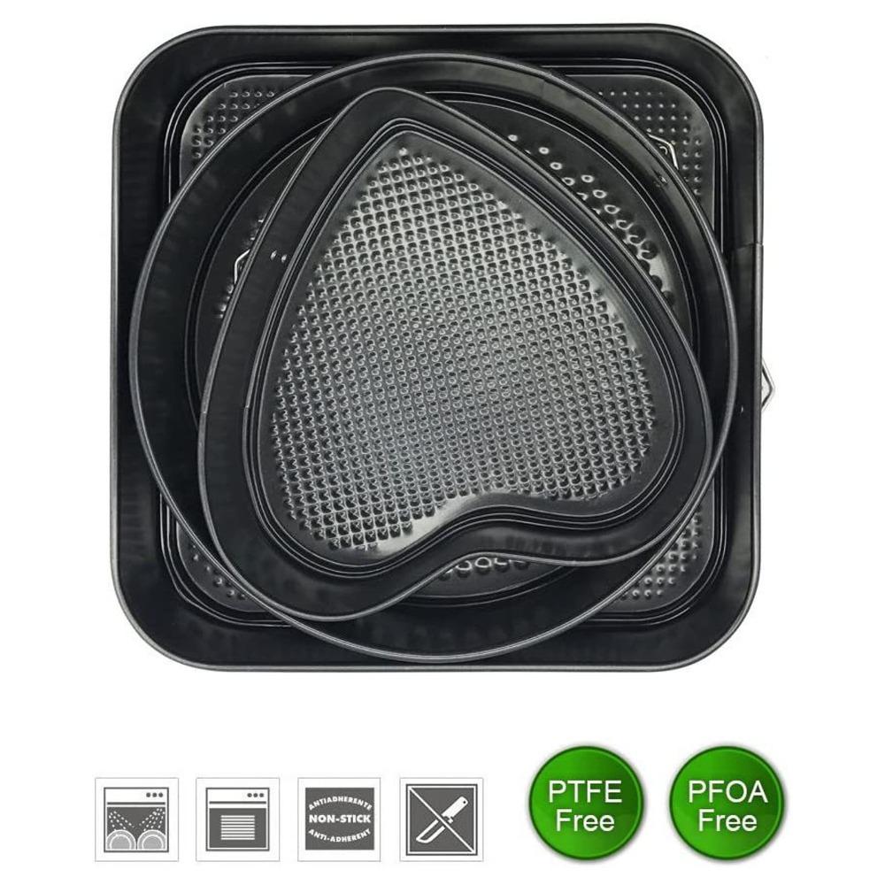 3pcs Carbon Steel Springform Pan Set Removable Bottom Cheesecake Pan Set  Home Kitchen DIY Baking