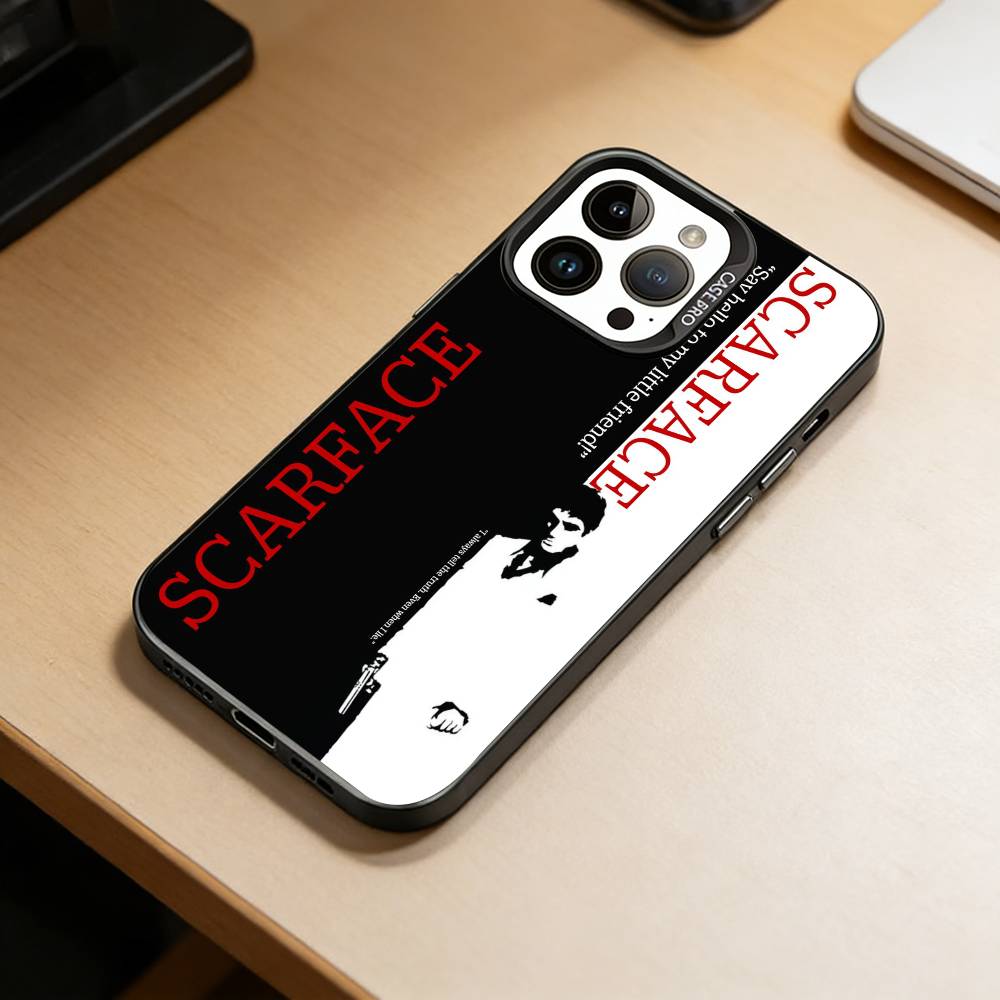 

T-Tony Montana Phone Case For iPhone 17,16,15,14,13,12,11 Plus,Pro Max,XS,Colorful Silver Black Cover iPhone17air