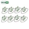 Green Leaf Napkin Rings Durable Metal Design Reusable and Easy To Clean Ideal for Weddings Parties and Holiday Celebrations