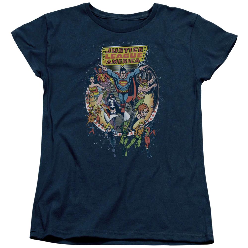 

Justice League Star Group Womens T Shirt Navy Blue Blue 3XL