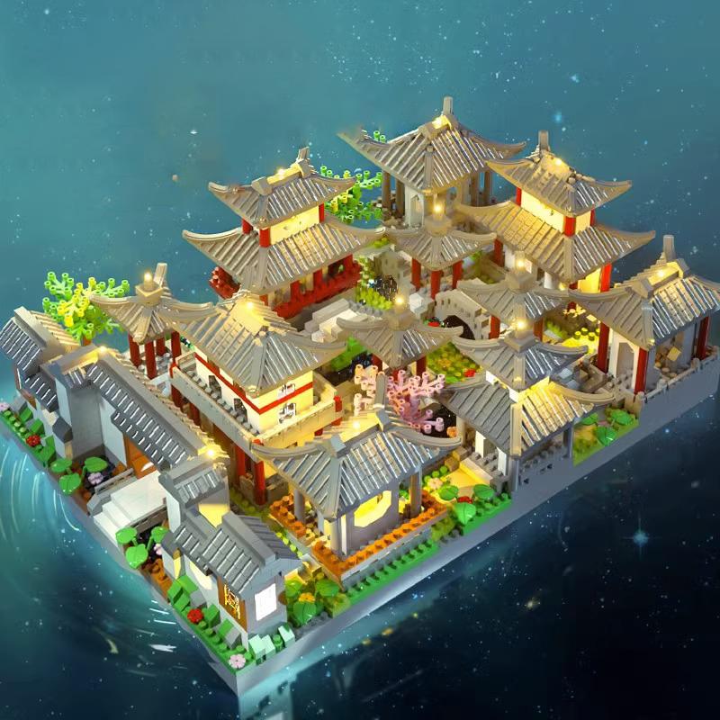 1022 Piece 3D Building Block Set - Suzhou Garden Traditional Architecture, Perfect Gift for Halloween and Easter