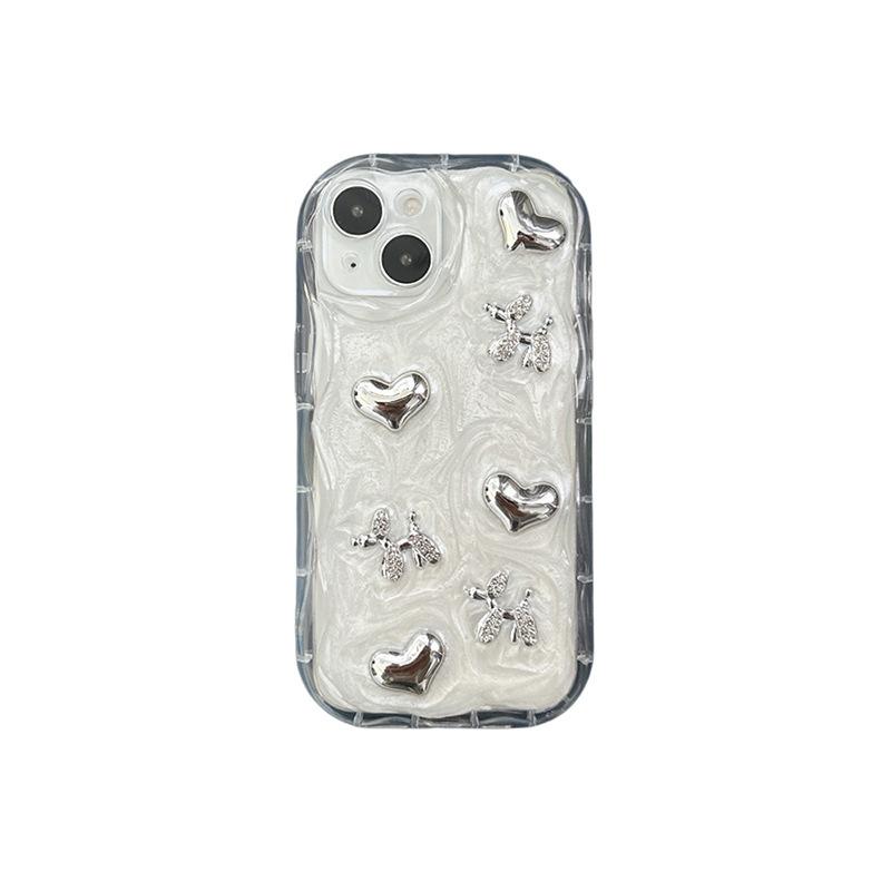 Pearl Bow Cream Ins Style Phone Case for IPhone 17 Pro Max Glitter Resin for IPhone 16 Soft