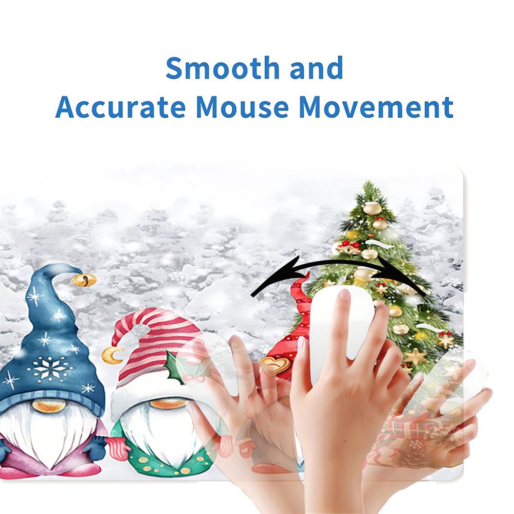 Christmas Gnome Winter Scene Large Gaming Mouse Pad Nonslip Rubber Base Waterproof Desk Mat For Office Pc Laptop