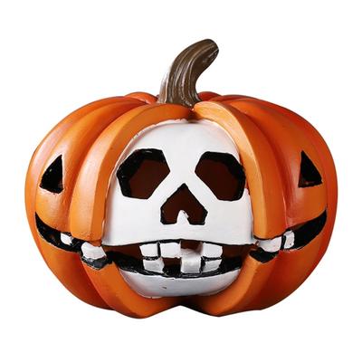 Handmade Resin Pumpkin Halloween Pumpkin Decorations Jack O Lantern for Home Porch Front Door Mantel Room Decoration