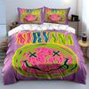 Purple Nirvana Smile Bedding Set Bedding Duvet Cover Set Duvet Cover Pillowcases (1 * Duvet Cover 2 * Pillowcases, without duvet insert)