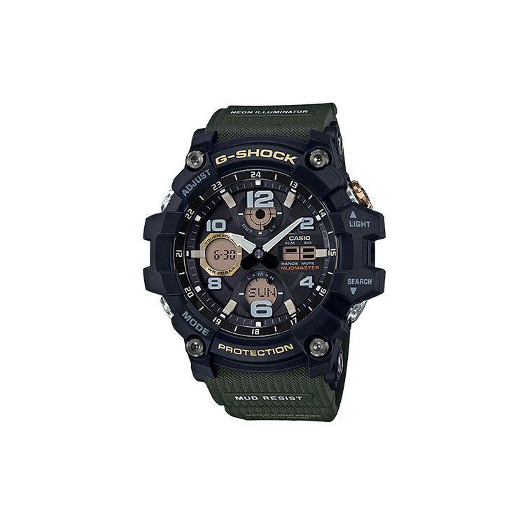Casio G-Shock Mudman Classic Three-Hand Dual Display Shock Resistant Quartz Watch Women Watches Black GSG-100-1A3 Black Dial