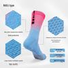 Gradient Non-Slip Mid-Calf Sports Socks for All Ages - Sweat-Absorbing and Towel Bottom Design for Basketball and Cycling