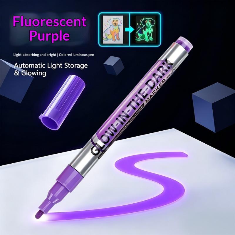 8 Colors Fluorescent Luminous Marker Party Decoration Paint Diy Crafts Creative Artwork Waterproof Non-Toxic Dark Pen Draw Tool