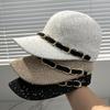 Spring and summer new trend fashion sequin woven cap women's niche breathable face small baseball cap shade